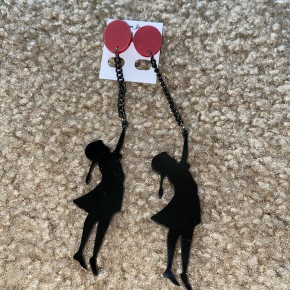 Earrings Women Dangle Girl Hanging From Balloon Fun Jewelry Summer Unique - Picture 1 of 1